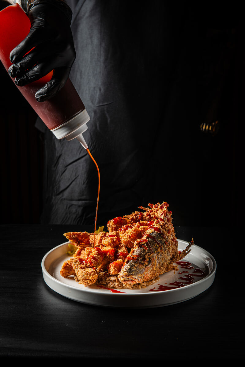 Whole fried snapper with Mambo sauce at Fraiche DC